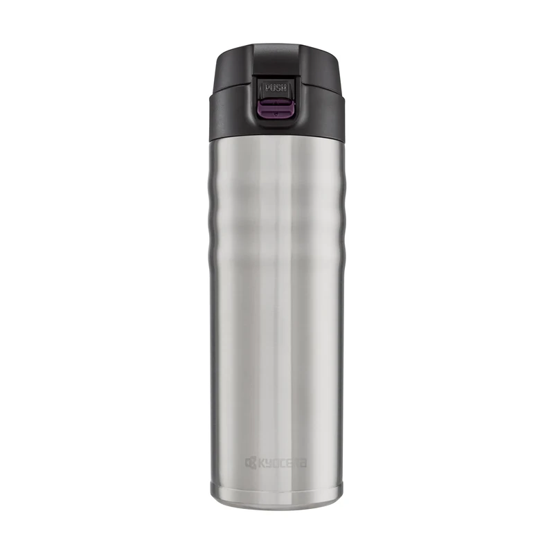 Kyocera MB-17F SS Ceramic Coated Travel Mug with Twist Top, Stainless Steel, 500ml
