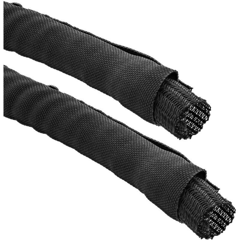 InLine Cable Tidy - Black Polyester Braid Cover - 10mm x 5m