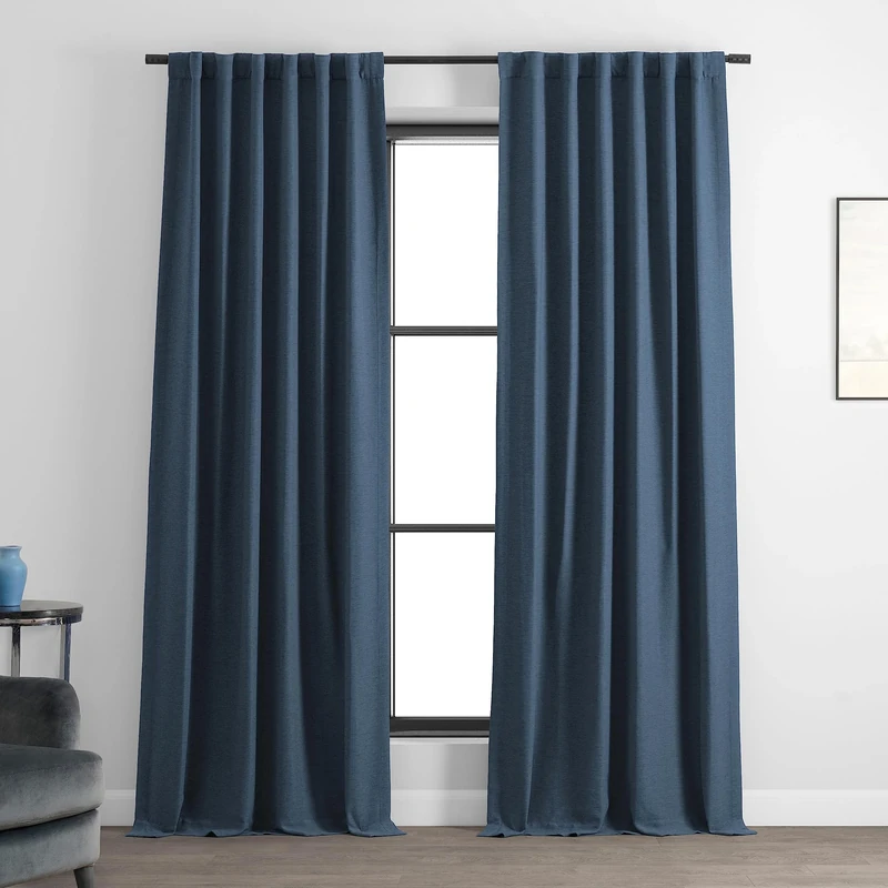HPD Half Price Drapes Bellino Room Darkening Curtain, Polyester Blend, Wild Blue, 50" W x 96" L (Pack of 1)