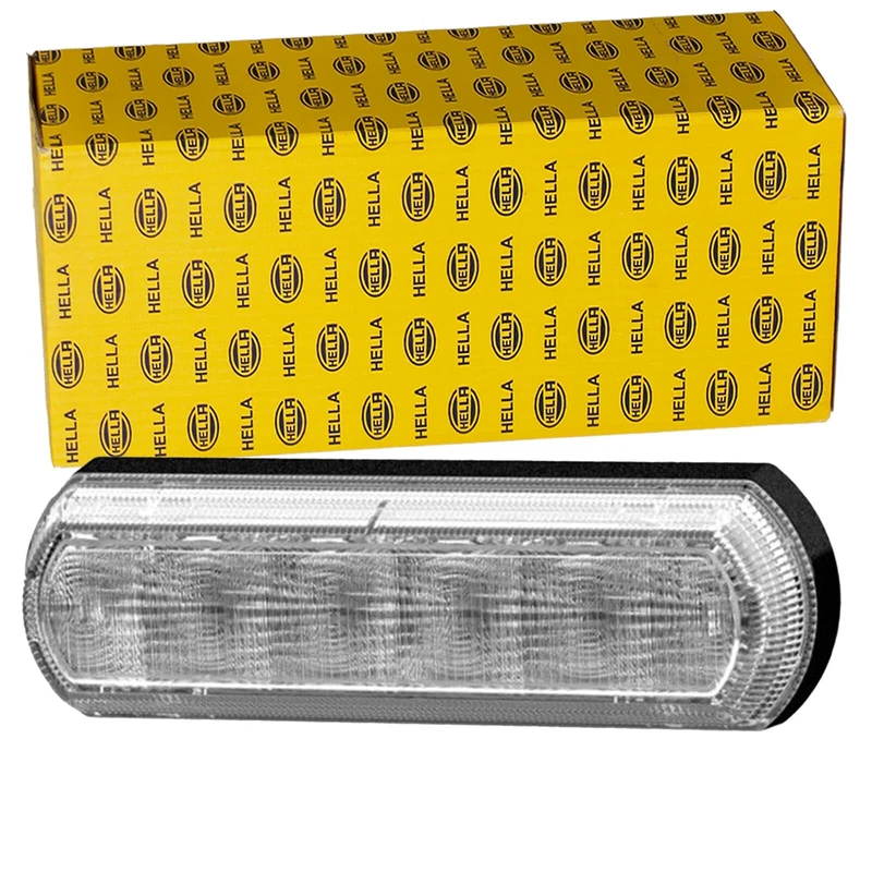 HELLA 2BA 013 398-011 Direction Indicator - Shapeline Tech - LED - 12/24V - Glued/mounting - Lens Colour: Crystal clear - Plug: AMP - Left Front/Right Front - Quantity: 1