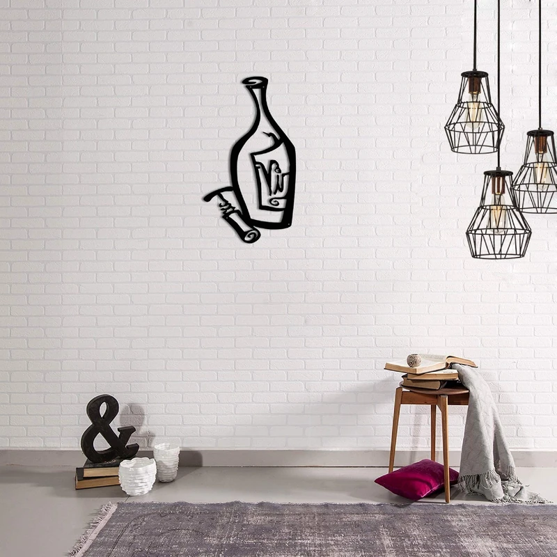 Homemania Wall Decoration, Steel, Black, 25 x 0.15 x 45 cm