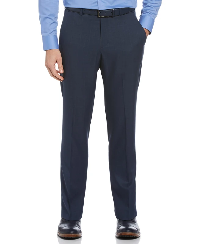 Perry Ellis Men's Modern Fit Performance Pant Dress, Mood Indigo, 38W x 30L