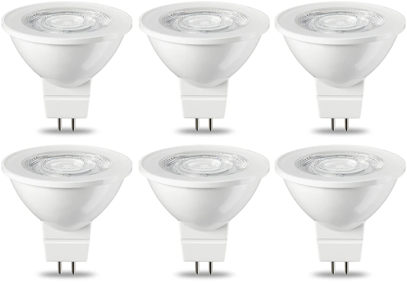 Amazon Basics LED GU5.3 MR16 Spotlight Bulb, 4.5W (Equivalent to 35W), Warm White, Non Dimmable - Pack of 6
