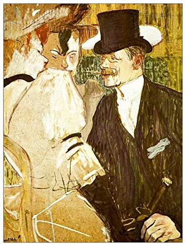 ArtPlaza Toulouse-Lautrec-Anglais at Moulin Rouge Decorative Panel, Wood, Multi-Colour, 60 x 1.8 x 80 cm