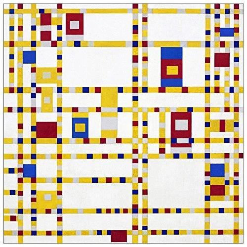 ArtPlaza Piet Mondrian-Broadway Boogie woogie Decorative Panel, Wood, Multi-Colour, 50 x 1.8 x 50 cm