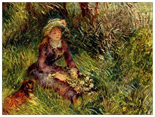 ArtPlaza Pierre-Auguste-Madame Renoir with dog Decorative Panel, Wood, Multi-Colour, 80 x 1.8 x 60 cm