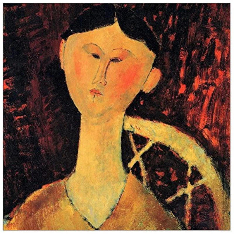 ArtPlaza Modigliani Amedeo-Portrait of Beatrice Hastings Decorative Panel, Wood, Multi-Colour, 50 x 1.8 x 50 cm