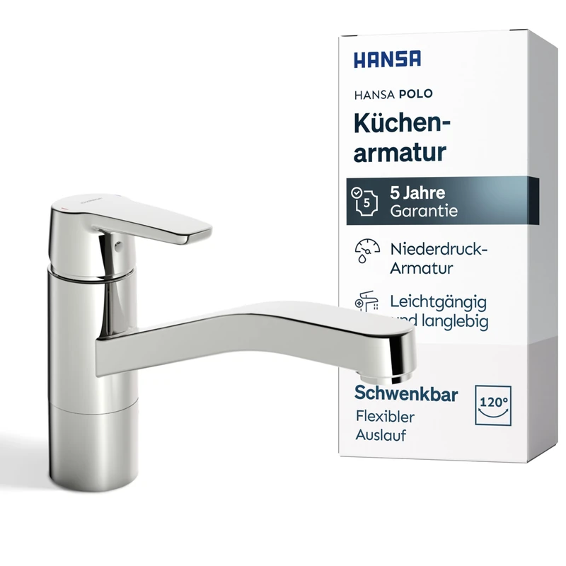 Hansa 51591193 Low Pressure Kitchen Sink Mixer Tap - DN15