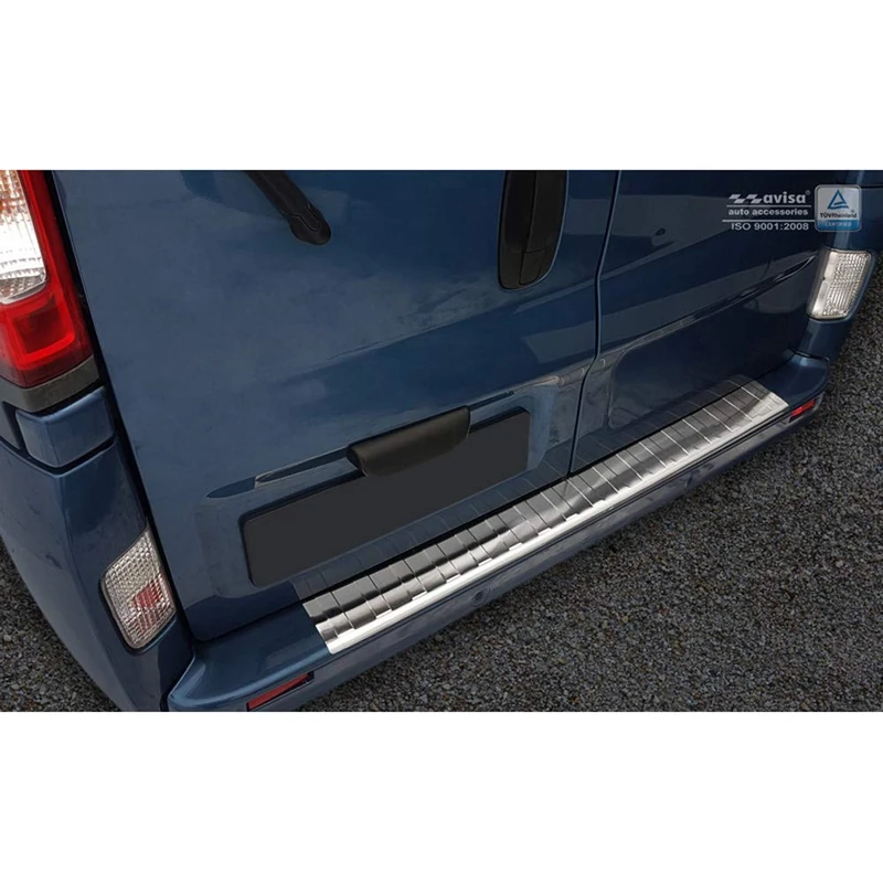 Avisa Stainless Steel Rear bumper protector compatible with Opel Vivaro/Renault Trafic/Nissan Primastar 2001-2014 'Ribs'