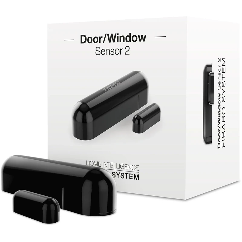 Fibaro Door Window 2 Z-Wave Plus Magnetic Reed Switch with Temperature Sensor, Black
