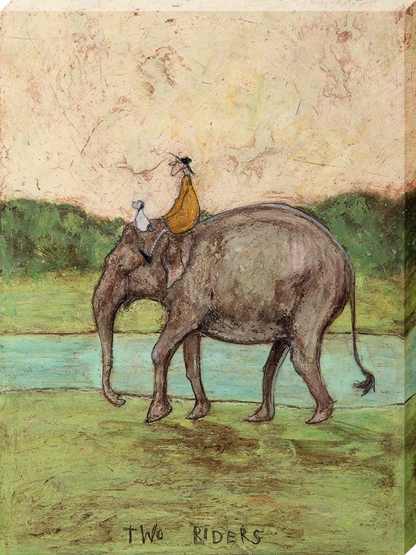 Sam Toft Two Riders Canvas Print - Multi-Colour 60 x 80 cm