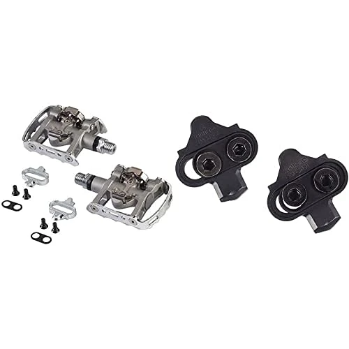 SHIMANO Pdm324 Single Sided Spd (pack of 2) & SM-SH51 Mountain Bike SPD Pedal Cleats Set