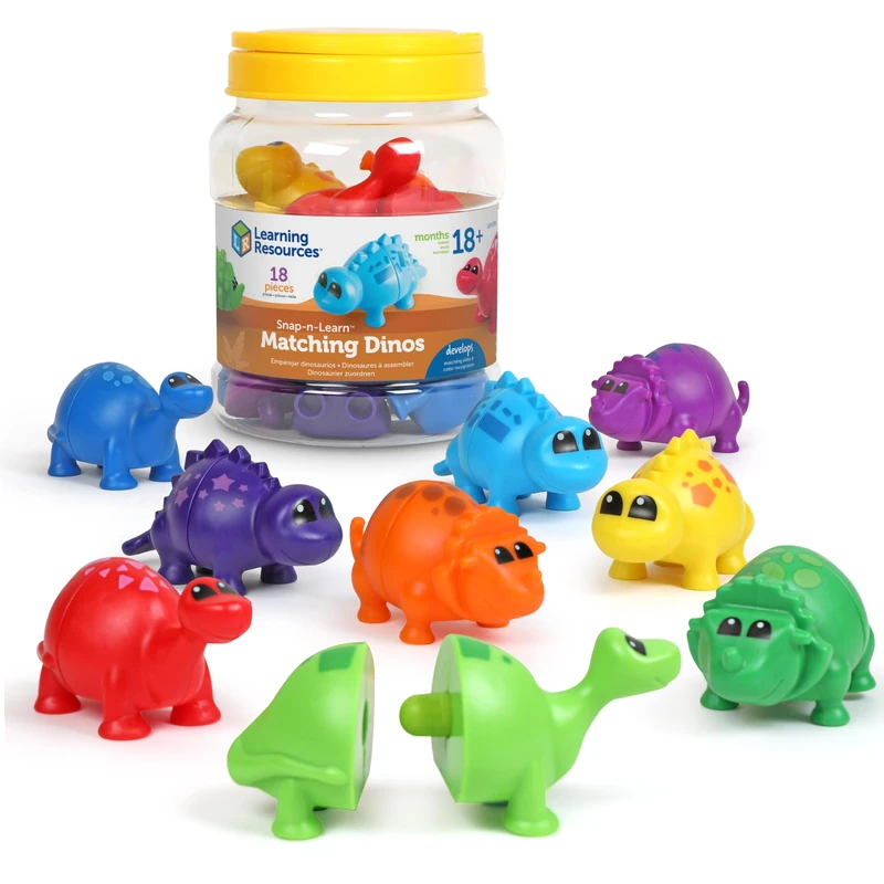 Learning Resources Snap-n-Learn Matching Dinos, Ages 18+ Months, Toddler Dinosaur Toy, Colour & Shape Sorter, Develops Fine Motor Skills