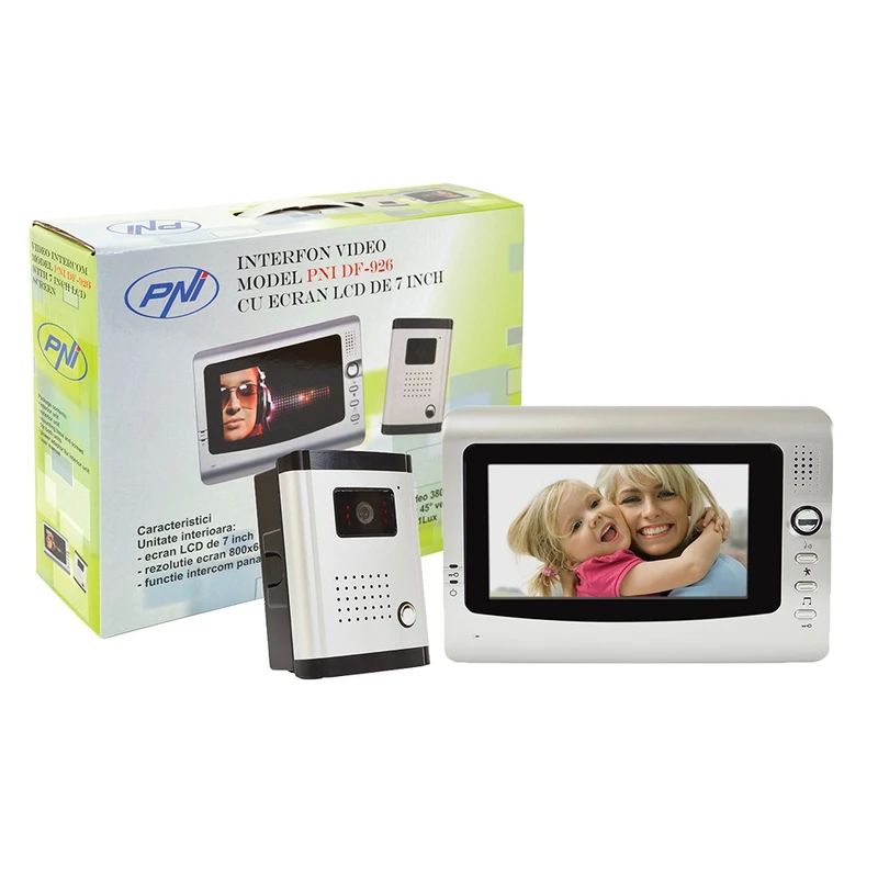 Video Intercom PNI DF-926 with 1 monitor, 7 inch LCD screen, output for Locks