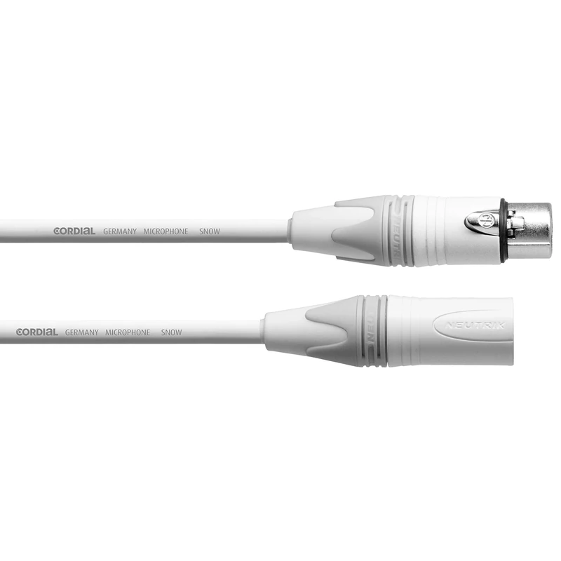 CORDIAL Micro XLR Cable 10 m White Microphone Cable Peak Symmetrical
