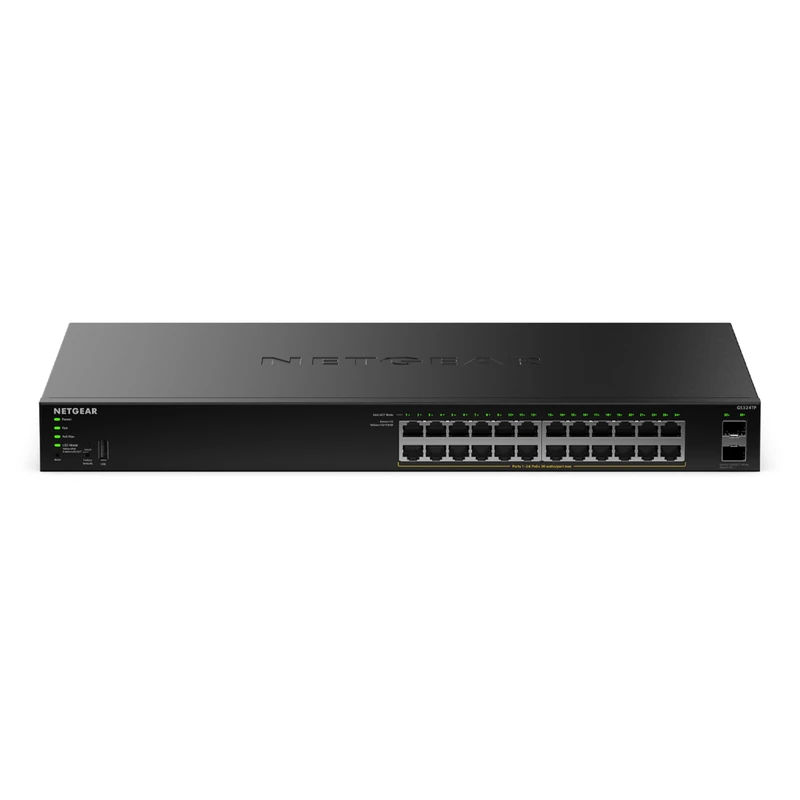 NETGEAR S350 Series 26-Port Gigabit Ethernet PoE+ Smart Managed Essentials Switch – 24 x 1G PoE+ @ 190W, 2 x 1G Dedicated SFP – Desktop or Rackmount (GS324TPv2)