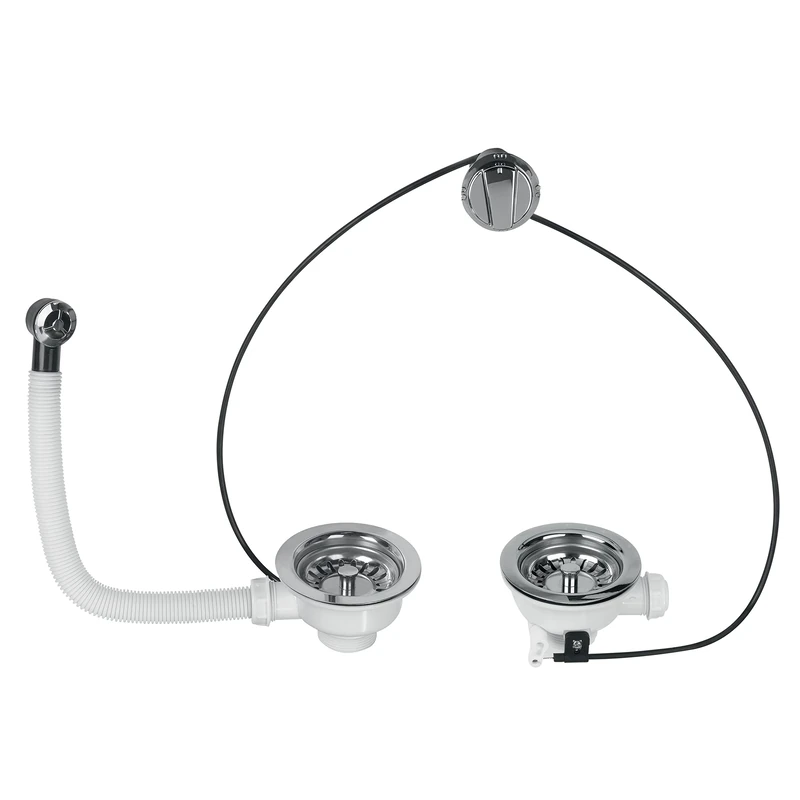 Wirquin 30718724 Sink Unit with 2 Drawers and Cable Control White