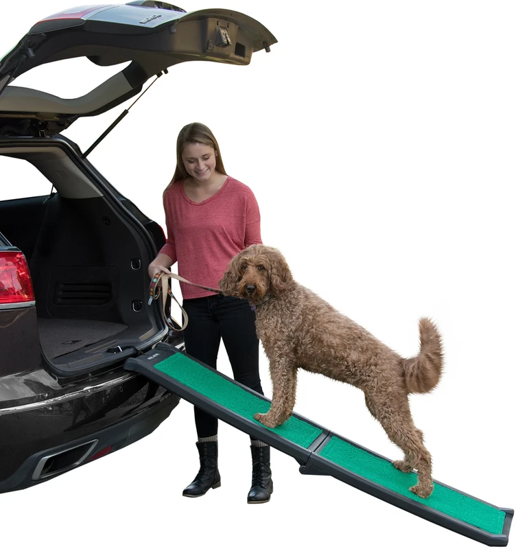 Pet Gear Travel Lite Ramp with supertraX Surface for Maximum Traction, 4 Models to Choose from, 66 in. Long, Supports 150-200 lbs, Find the Best Fit for Your Pet - Image 1