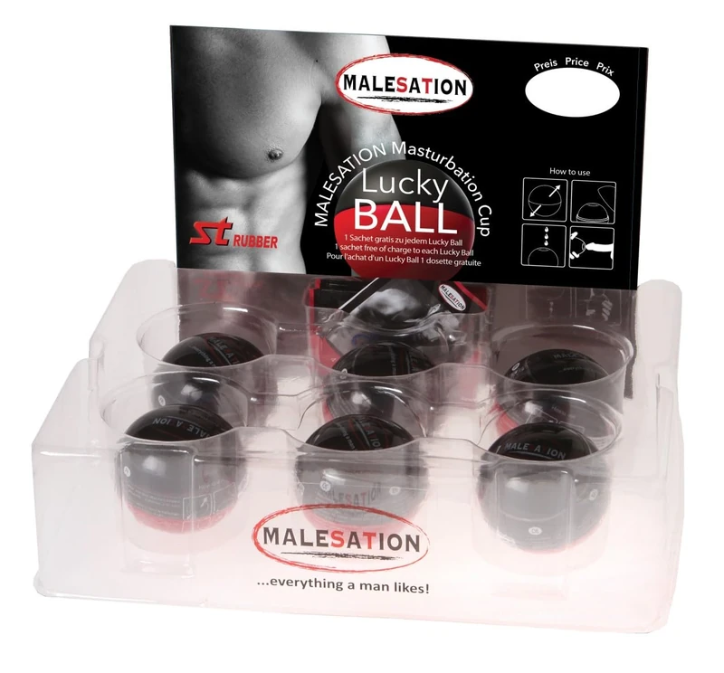 MALESATION Lucky Ball Masturbation Cup Transparent 5.4 cm