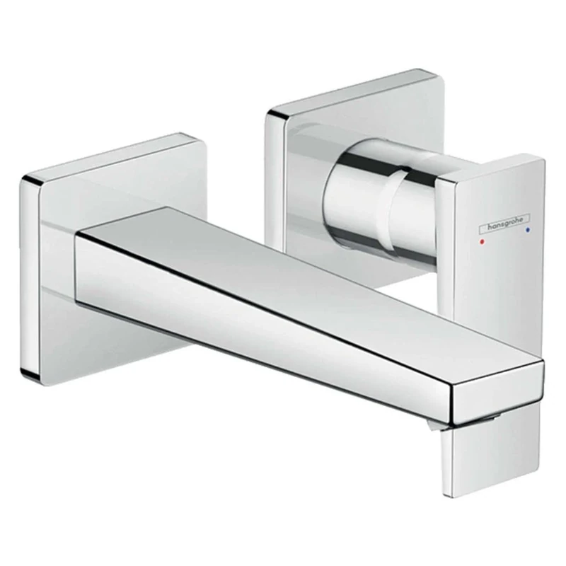hansgrohe Metropol Wall-Mounted Basin Tap with Lever Handle, spout 165 mm, chrome
