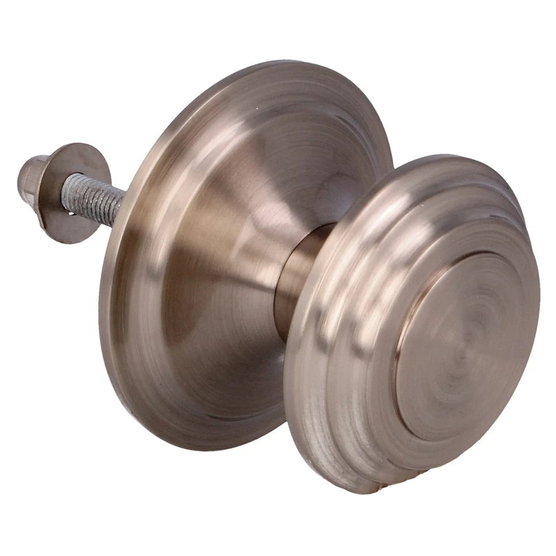 Amig - Model 12 Gold Round Solid Brass with PVD Finish for Exterior Doors | Handle Diameter 70mm | Height 63.5mm | Easy Assembly | Includes Fixing Nut