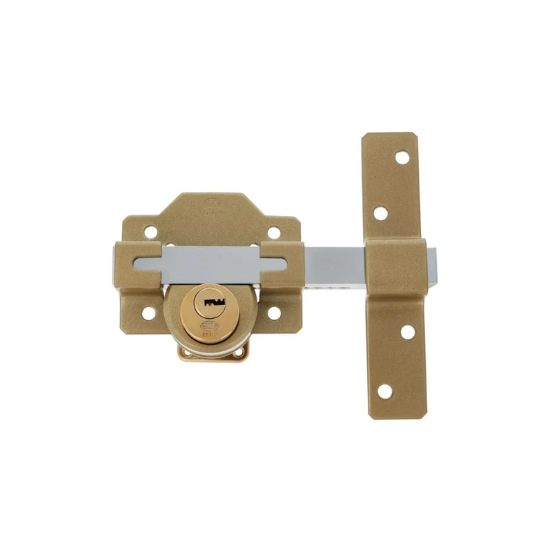 Amig - Overlay Lock with Round Cylinder Interior and Exterior Mod. 40-105 x 170 mm - Security Lock with Key - Includes 5 Point Keys - Martelé Steel