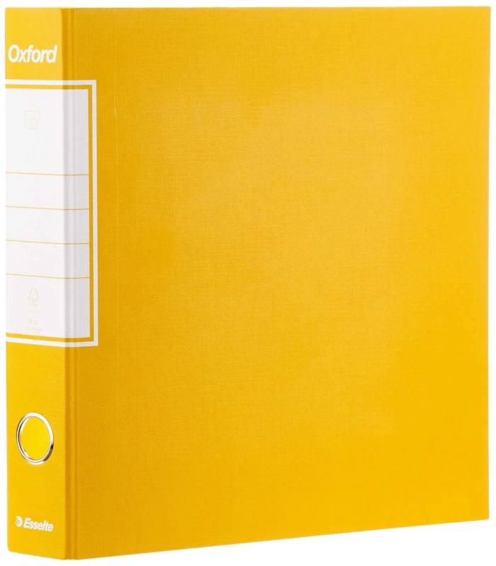 Oxford Esselte 390782090, Ring, for Commercial, Cardboard, 5 cm Spine Ring Format, Pack of 8 Pieces, Yellow