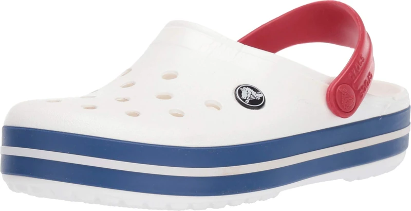 Crocs Crocband Unisex Clogs - White/Blue Jean - Size 5