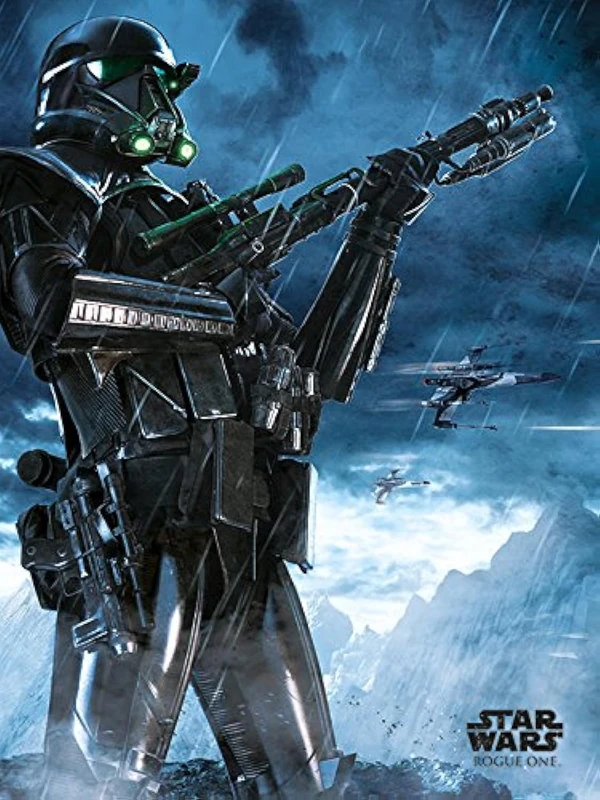 Pyramid International "Death Trooper Rain Star Wars Rogue One Canvas Print, Multi-Colour, 60 x 80 x 1.3 cm