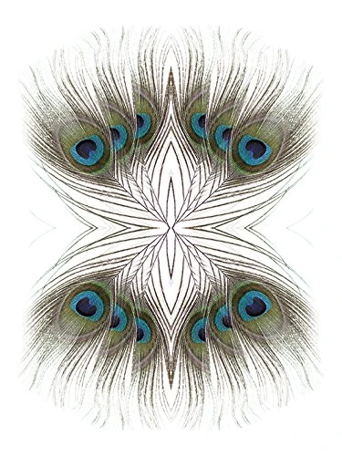 The Art Group "Peacock Feathers Kaleidoscope Alyson Fennell Canvas Print, Multi-Colour, 60 x 80 x 1.3 cm