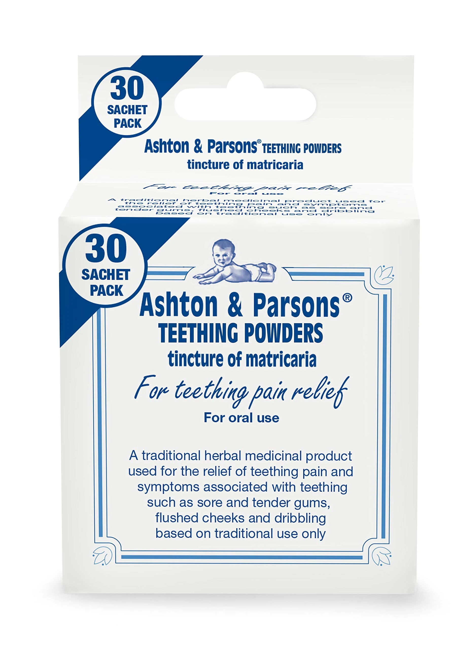 Ashton & Parsons Teething Powders, used to soothe teething pain and symptoms, for Babies From 3 Months+, natural traditional remedy, UK’s No1 teething brand in pharmacy*, Pack of 30.