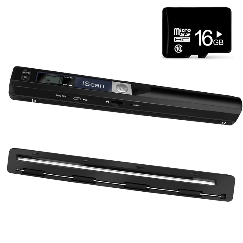 Portable Document Scanner, 900DPI Hand Held USB Image Scanner A4 Colour Photo Mobile Scanner Handy Scan (JPG/PDF Format, High Speed USB 2.0, Micro Need SD/TF Card But Not Included)