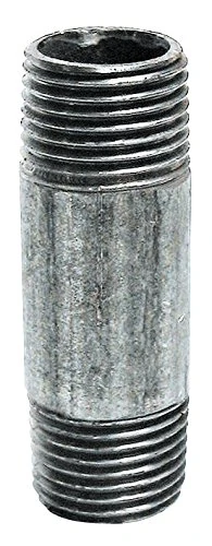 Sanitop-Wingenroth 13403 3 Malleable Cast Iron Pipe 1/2 Inch x 120 mm DIN 2440 with 2 Male Threads Galvanised, Silver, 1/2 Zoll x 120 mm