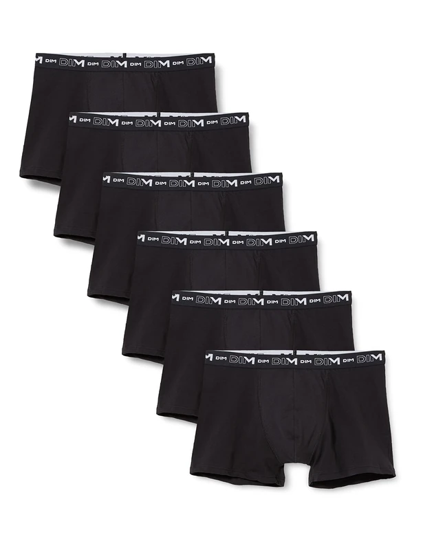 DIM Lot de 6 Boxers Homme | Coton Stretch Respirant | Maintien Optimal | Sans Étiquette