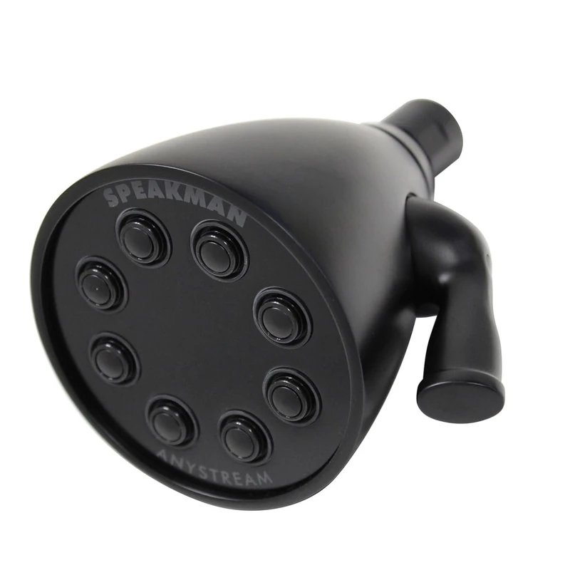 Speakman S-2251-MB Signature Icon Anystream High Pressure Adjustable Solid Brass Shower Head, 2.5 GPM, Matte Black - Image 1