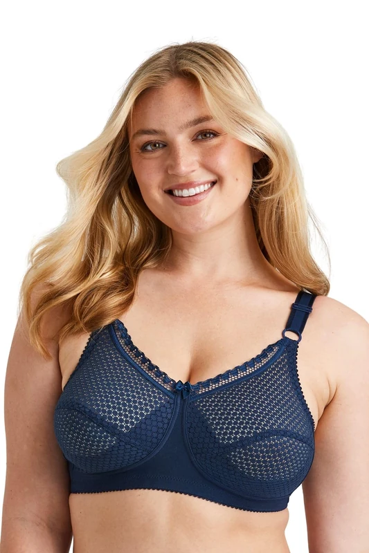 Miss Mary of Sweden Cotton Dots Women's Non-Wired Supportive Bra with Pattern Black 50I