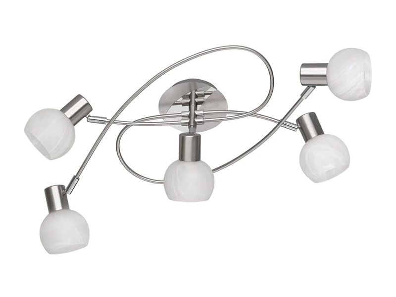 Reality Leuchten Antibes R60175007 Ceiling Light Metal Matte Nickel/Chrome Excl. 5X E14