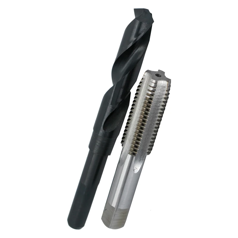 Drill America POU 7/8"-9 Tap and Drill Set, 7/8"-9 HSS Plug Tap and 49/64" HSS 1/2" Shank Drill Bit in Plastic Case