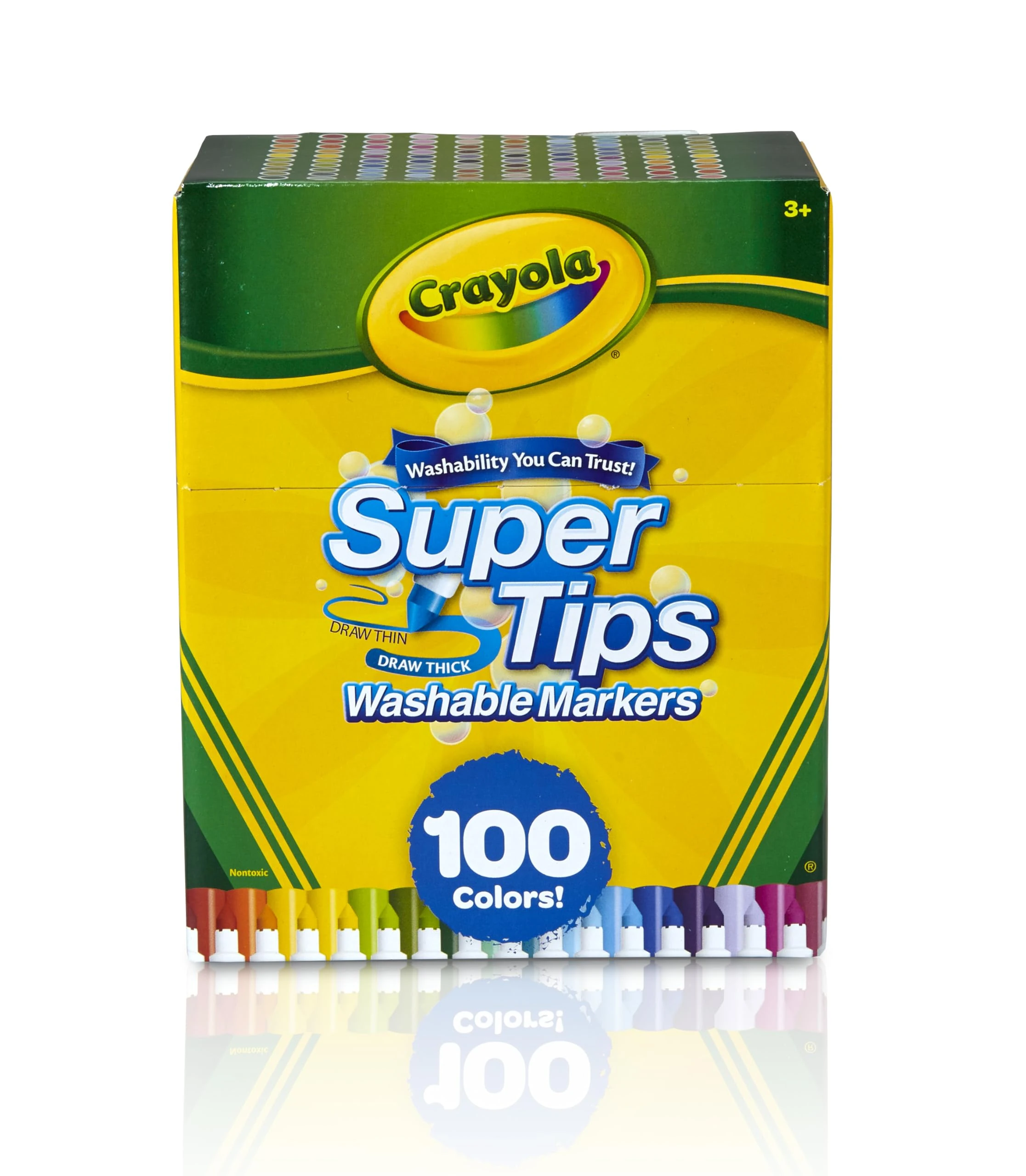 CRAYOLA - Super Tips Marker Set, Washable Markers, 100 Unique Colors, Art Set for Kids, 100 Count