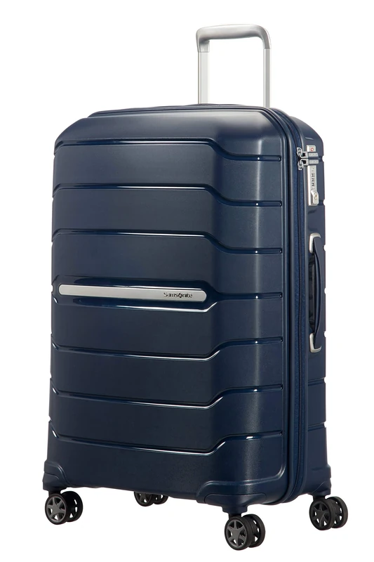 Samsonite Flux - Spinner M, Expandable Suitcase, 68 cm, 75/85 L, Navy Blue (Navy Blue)