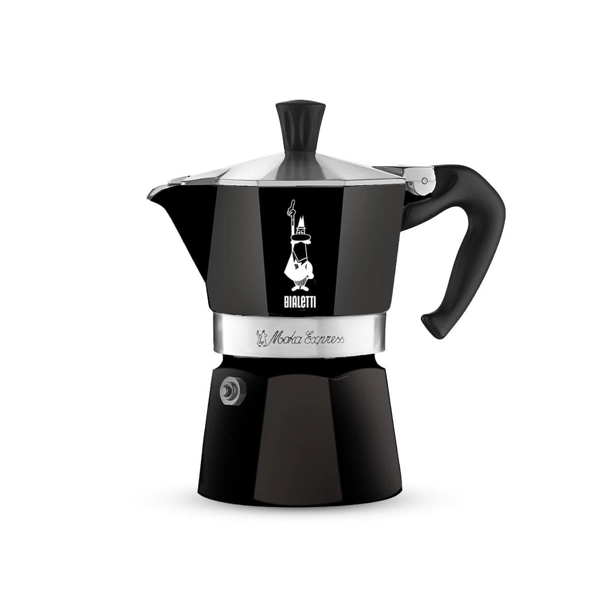 Bialetti 4953 Moka Express Espresso Maker for 6 Cups, Aluminium, Black CD - Bialetti Moka Express 6tz black,30 x 20 x 15 cm