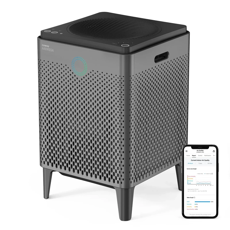 HAMIIS Smart Air Purifier, Compatible with Alexa, 1560 sq. ft, Graphite - Image 1