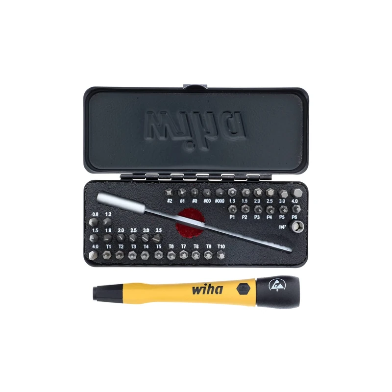 Wiha 75980 39 Piece ESD Safe Go Box Micro Bits Set
