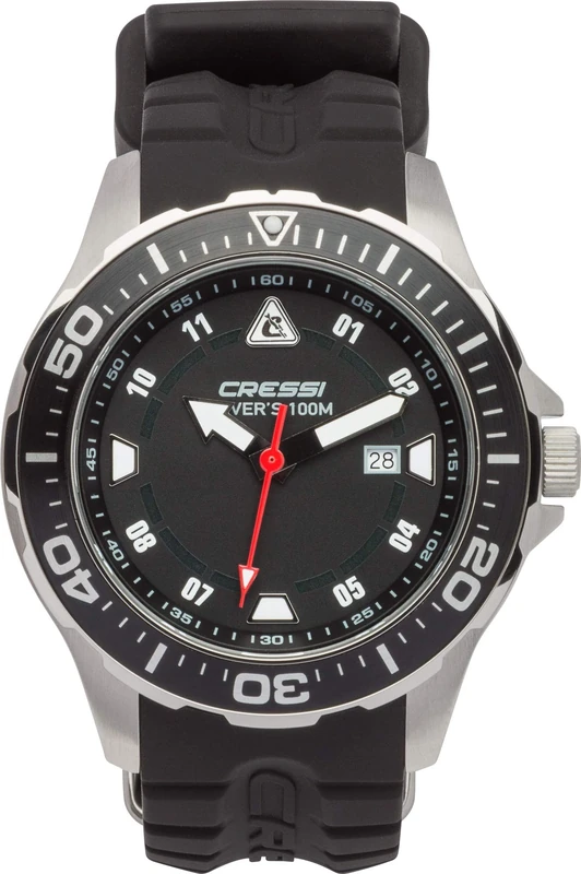 Cressi Unisex Manta Dive Watch, Silver/Black/Black, One Size