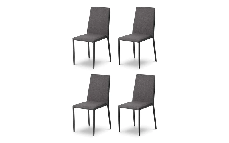 Julian Bowen Set Of 4 Jazz Fabric Chairs - Grey Dining