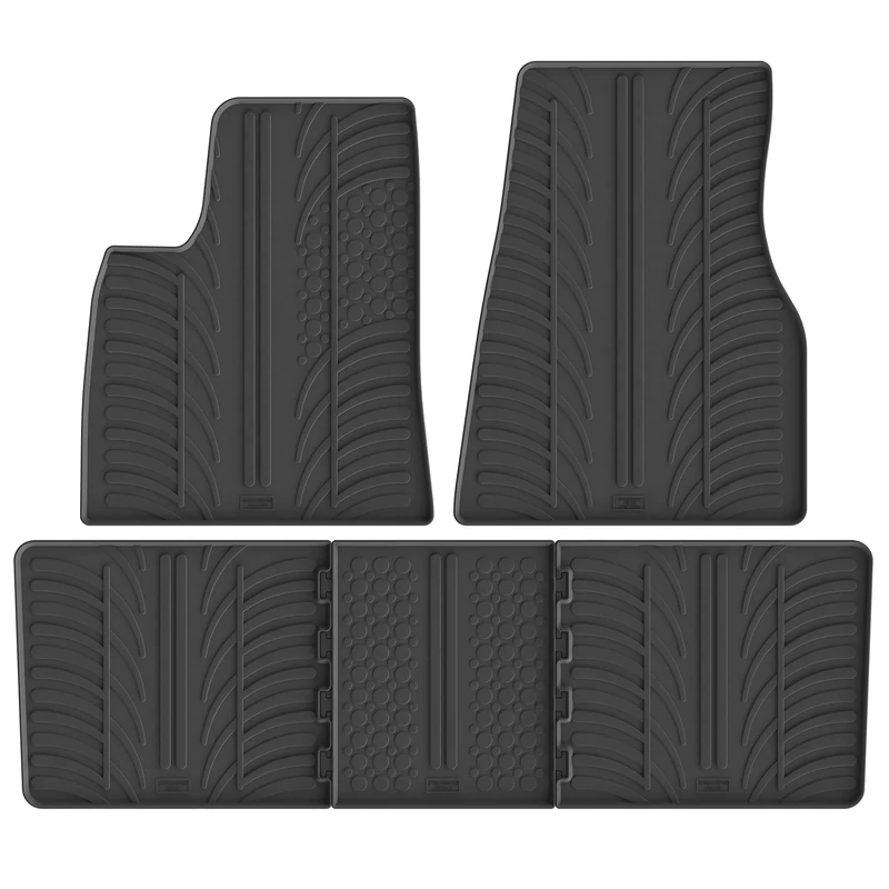 Gledring Rubber car mats set LHD compatible with Tesla Model S 2016- incl. Model S 85D (T profile 5-pieces)