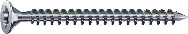 SPAX Woodworking Screw, 8.0 x 200 mm, Pack of 50, T-Star plus, Countersunk Head with Milling Ribs, Full Thread, Cut Point, WIROX A3J, 1201010802005