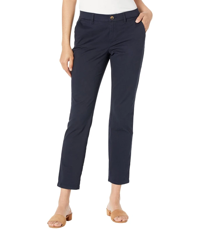 Tommy Hilfiger Women's Hampton Chino Pant-Solid Trouser, Navy, 4