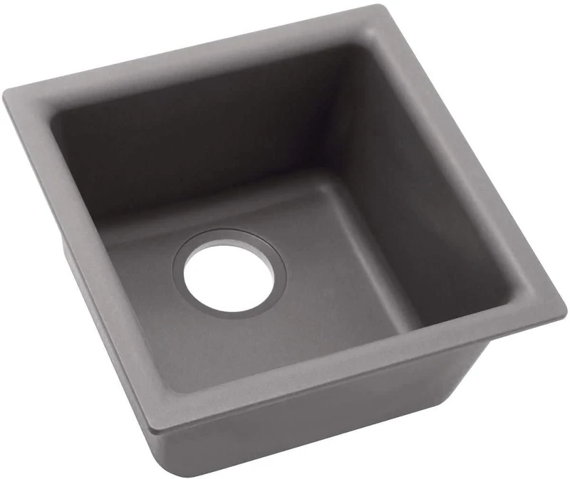 Elkay ELG1616GS0 Quartz Classic Single Bowl Dual Mount Bar Sink, Greystone