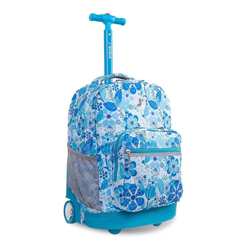 J World New York Sunrise Rolling Backpack Casual Daypack, 18 cm, 34.50 L, Blue Vine - Image 1